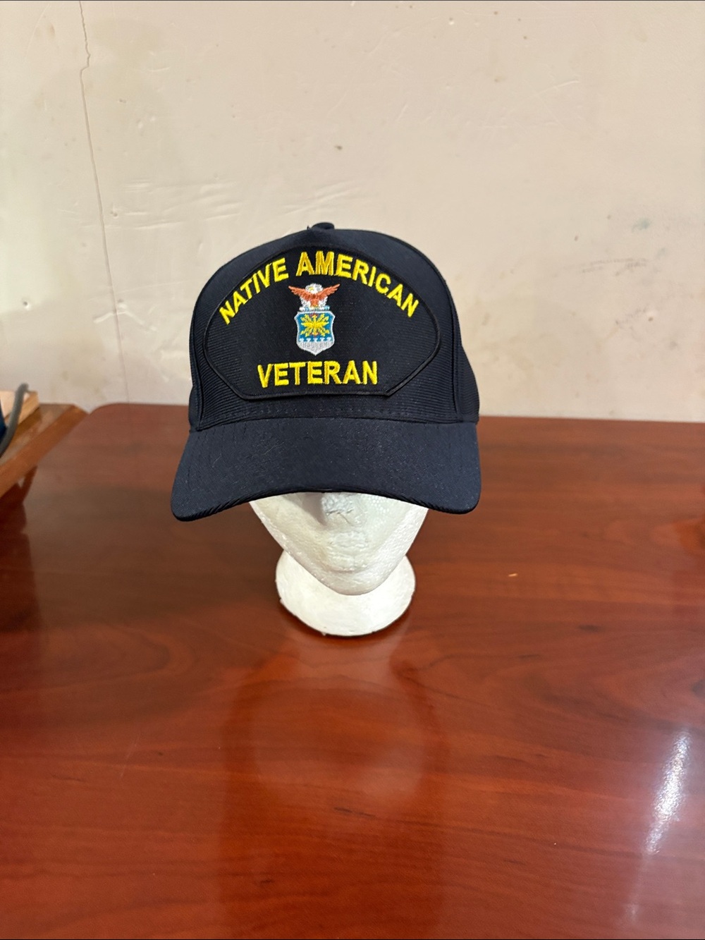 Native American Veteran US Air Force Emblem Embroidered Hat
